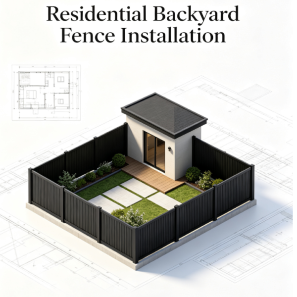 Residential Backyard Fence Installation