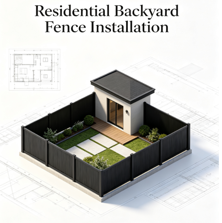 Residential Backyard Fence Installation