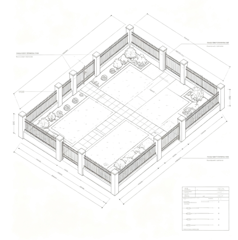 Custom Perimeter Fence Plan