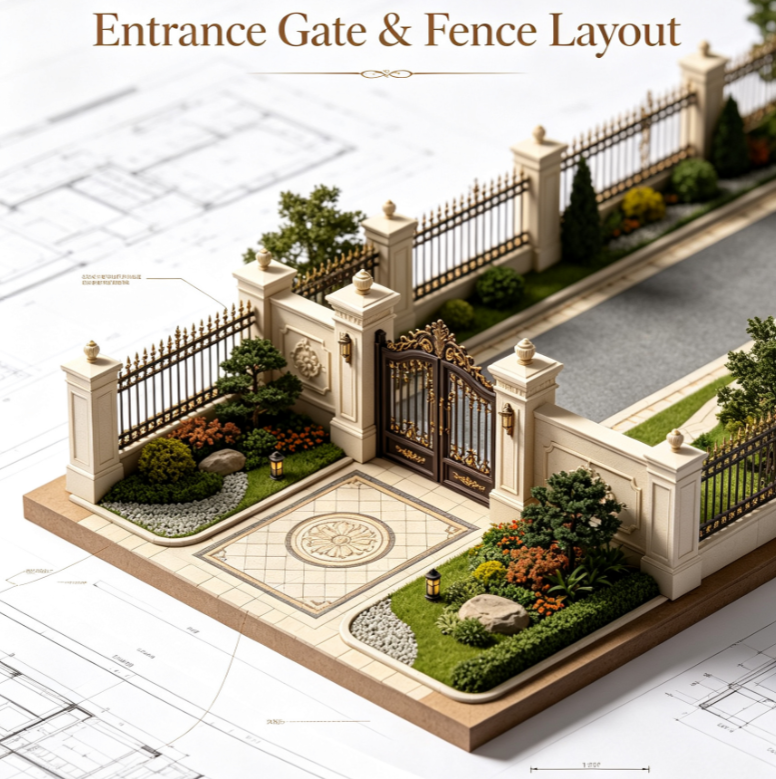 Entrance Gate & Fence Layout