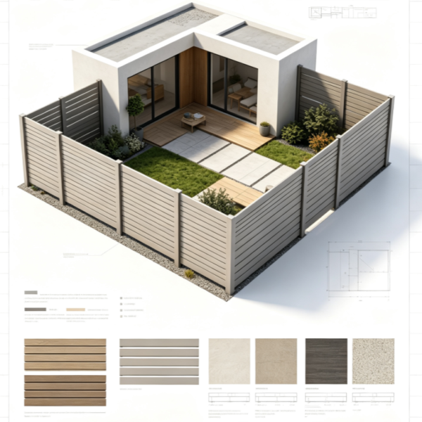 Contemporary Outdoor Fence Installation